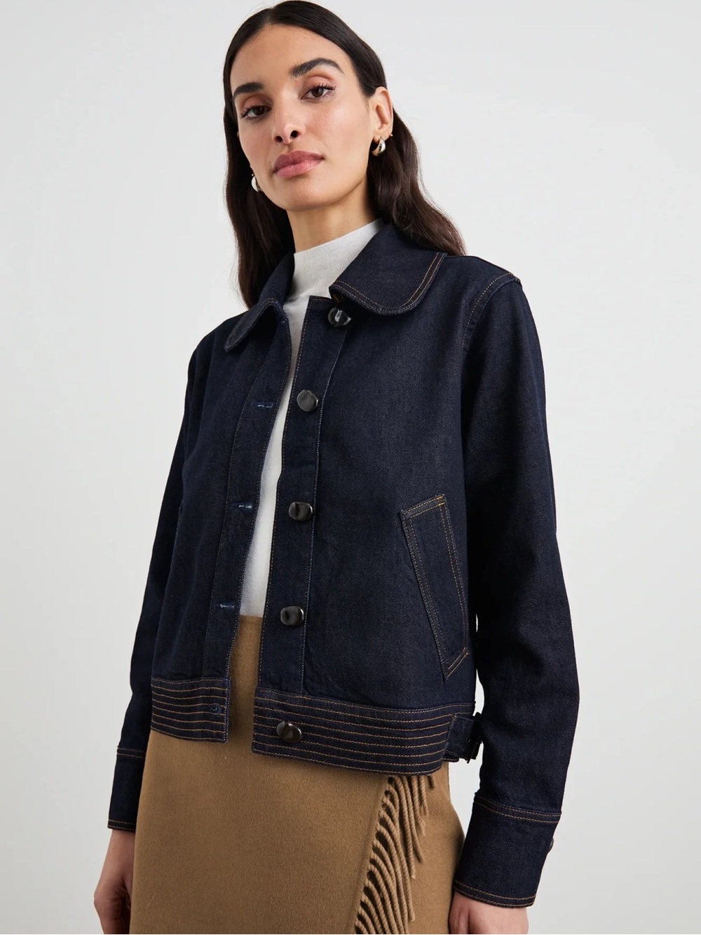 BAGATELLE COLLECTION DENIM PETER PAN COLLAR JACKET